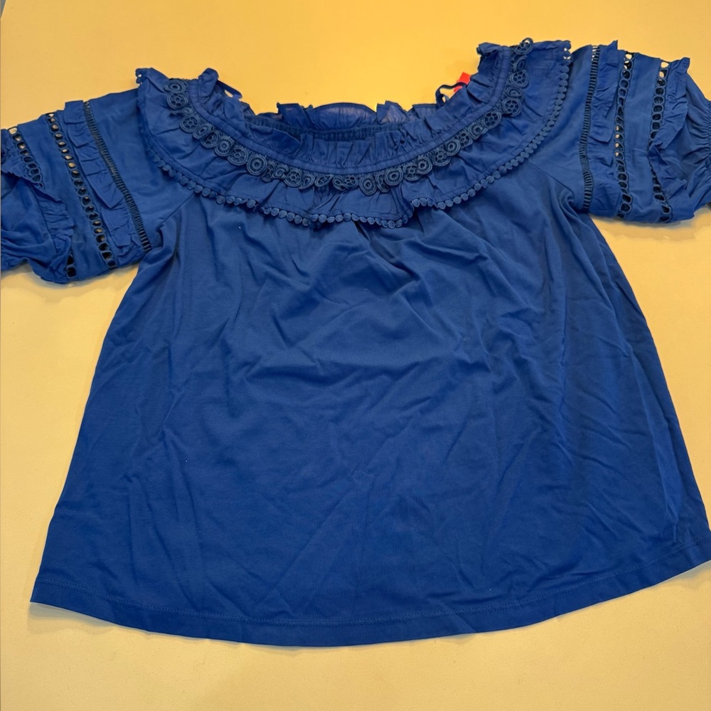 Lilly Pulitzer Blue Ruffled Top